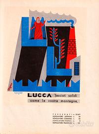 Stampa manifesto di Lucca fascista di Depero '30