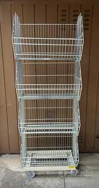 Ceste in filo metallico con ruote