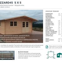 Casetta in legno 5x5 spessore 45mm blockhouse