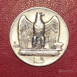 Moneta d'argento da 5 Lire "Aquilotto" 1929