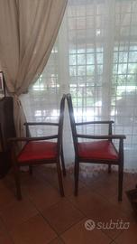 coppia poltroncine liberty rovere intagliato