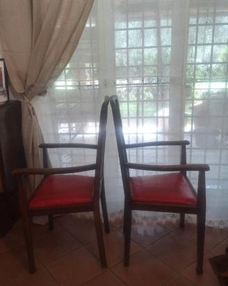coppia poltroncine liberty rovere intagliato