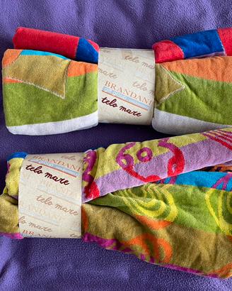 Brandani - coppia teli mare in cotone multicolor