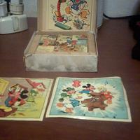 gioco vintage cubi in legno walt disney