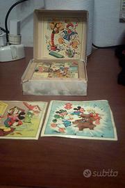 gioco vintage cubi in legno walt disney
