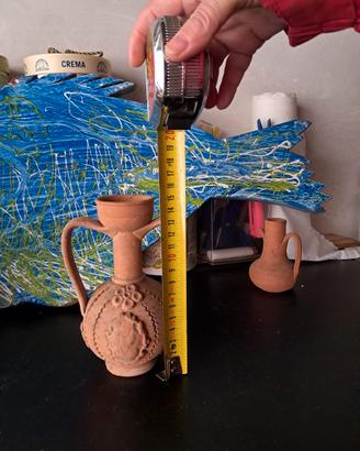 piccola antica anfora giara vaso doppio manico alt