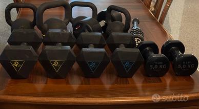 Set 96 Kg Pesi Palestra Manubri + Kettlebell