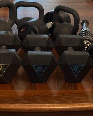 Set 96 Kg Pesi Palestra Manubri + Kettlebell
