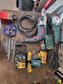 trapano bosch, flessibile bosch, avvitatore dewalt