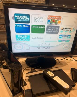 Nintendo Wii nera +  Mario/Wii Party – lotto