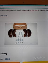ganasce freno ruota Alko 200x50 mm