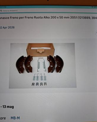 ganasce freno ruota Alko 200x50 mm