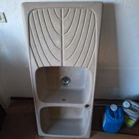 lavandino doppia vasca color sabbia 115 x 50