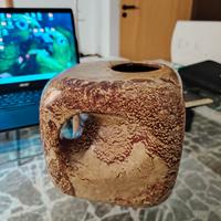 vaso cubo ceramica Roberto Rigon anni vintage