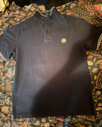 Polo stone-island blu scuro XL