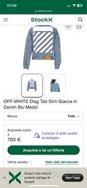 Giacca Denim Off-white Diag Tab