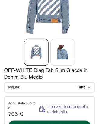 Giacca Denim Off-white Diag Tab