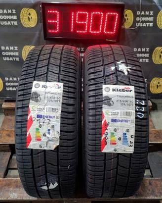 2 GOMME 225 65 16C KLEBER 4 STAGIONI NUOVE PER FUR