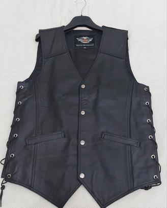 GILET MOTO PELLE HARLEY DAVIDSON - NUOVO