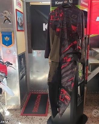 Tuta cross maglia pantalone oneal element blk red