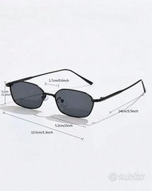 Occhiali da sole neri forma esagonale