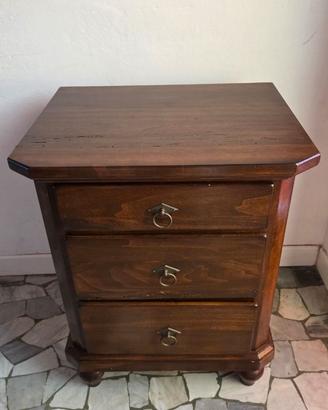 Comodino 3 cassetti in legno massello /Arte Povera