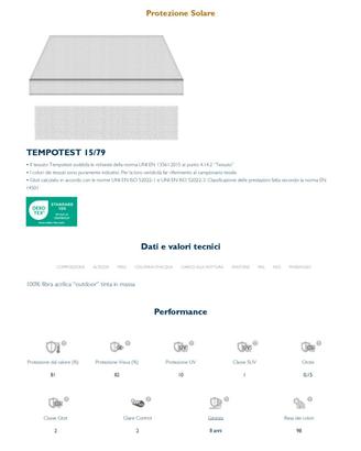 STOFFA TENDA DA SOLE TEMPOTEST 215X250-GRIGIO CHIA