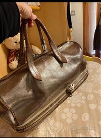 Borsa baeletto in pelle scamosciata