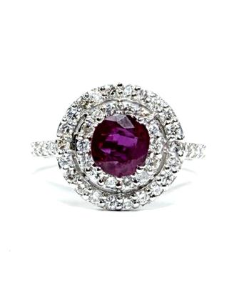 Anello Diamanti e Rubino