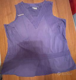 Blusa smanicata donna Ikebana viola