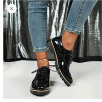 scarpe donna Oxford pelle vernicia taglia 39 Nuove