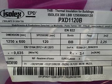 pannelli isolanti isolex 1250x600x120