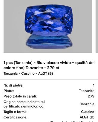 TANZANITE 2,79 ct
