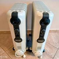 due radiatori ad olio DeLonghi 1500 e 2000 watt