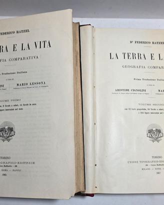 Libri 1905/7 Federico Ratzel La Terra e La Vita