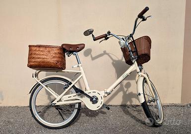 Bicicletta da donna pieghevole 20" color Crema