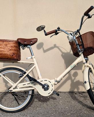 Bicicletta da donna pieghevole 20" color Crema