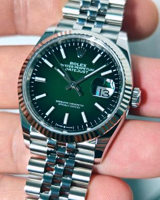 Rolex DJ 36mm 126234 verde ombré nuovo 09/2026