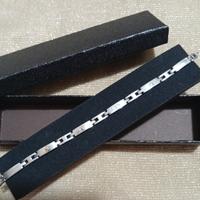 Bracciale unisex in acciaio e sfere oro 18 carati