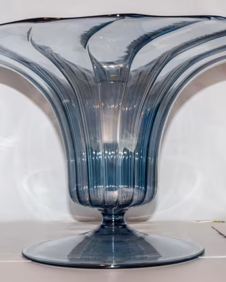 vaso/alzata da centrotavola in vetro soffiato