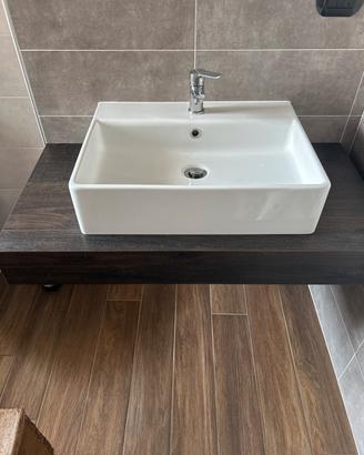 Mensola piu lavabo, miscelatore e sifone