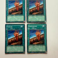 4 carte Yu-Gi-Oh! 3x “Fissure” 1x “Spaccatura