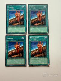 4 carte Yu-Gi-Oh! 3x “Fissure” 1x “Spaccatura