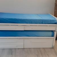 Letto a scomparsa bianco 2 letti Moretti Compact