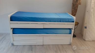 Letto a scomparsa bianco 2 letti Moretti Compact