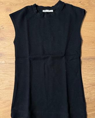 Top sottogiacca smanicato girocollo in cotone Zara