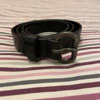 CINTURA DSQUARED2 ICONICA IN PELLE NERA NUOVA 95CM