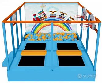 Tappeto Elastico con Arrampicata e Vasca x Bambini