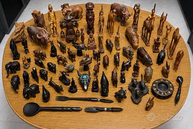 Collezione sculture africane in legno 50+ pezzi