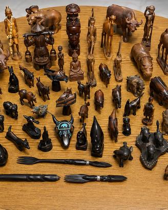 Collezione sculture africane in legno 50+ pezzi